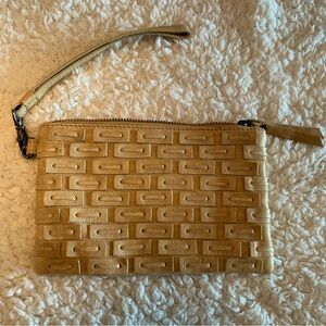 Latino Tan Leather Wristlet Clutch